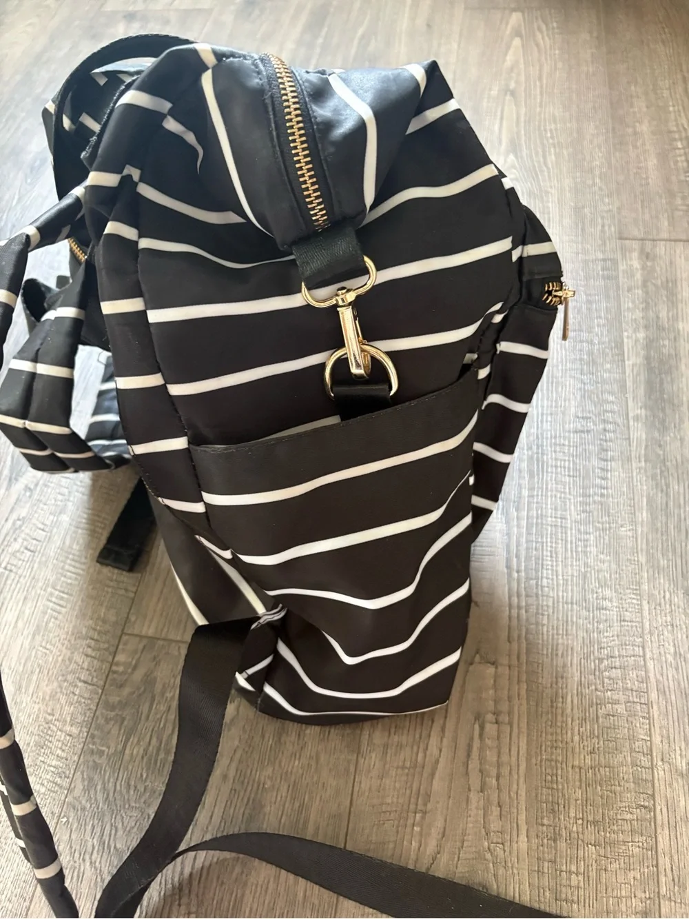 Black Striped Men's Backpack - Unbranded